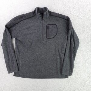 Smartwool Mens XL Merino Wool 1/4 Zip Pullover Gray SW000344 Quilted Shoulder